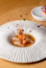 Mylor prawns, radishes from Allywood farm,finger lime, voatsiperifery pepper -Justin De Souza